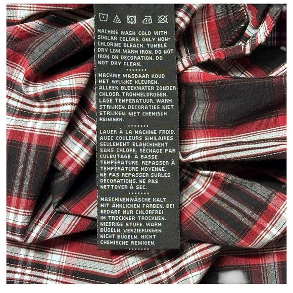 Harley Davidson Plaid Button Up Shirt Men XL Red Black Short Sleeve Skull Logo - Picture 8 of 11